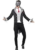 Smiffys Großer Böser Wolf-Kostüm, Deluxe, Grau, mit Jacke, abnehmbarem Schwanz, vorgetäuschtem Hemd, Maske und Handschuhe