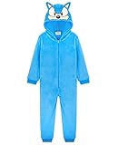 SONIC THE HEDGEHOG Jumpsuit Kinder, Schlafoverall Kinder, Onesie Kinder Jumpsuit Jungen, 104-164 (11-12 Jahre, Blau)
