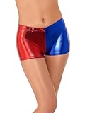 Smiffys Fever Miss Jester Whiplash-Shorts, Rot Blau