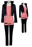 Cemaxjo Jiro Kyoka Cosplay Kostüm Hemd Anzüge mit Jacke Hosen Handschuhe für Halloween Party Outfit (Black, X-Large)