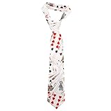 TOYANDONA Spielkarten Krawatten Krawatten Poker Würfel Druck Krawatte Party Kostüm Anziehzubehör (Weiß)