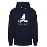Spreadshirt Loyal Wolf Statement Unisex Hoodie, S, Navy