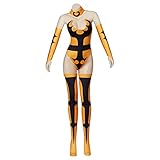 MelangCos Damen Tanya Kostüm Kampfanzug für Spiel Mortal Kombat Cosplay Outfit (Gelb, XS)