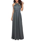 xxxiticat Damen Lange Abend Cocktailkleid Elegantes Brautjungfernkleid Elegante Party Kleid(GY,XL)