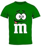 MoonWorks Herren T-Shirt Fasching Karneval M Aufdruck Gruppen- Kostüm Verkleidung Last Minute Faschingskostüme Männer Funshirt 3 grün L