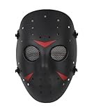 CS-Spiele Jason Stil Metal Mesh Mask Safeguard Vollgesichtsschutzmaske für Halloween Masquerade Cosplay Costume Party (Schwarz)