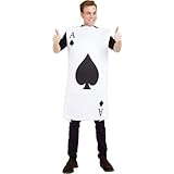 thematys Pik Spielkarte Kostüm – Originelles Kartenspiel Onesie, Einheitsgröße 160-185cm, Perfekt für Mottopartys & Karneval