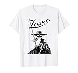 Zorro Hut Maske Schwert und Umhang Silhouette T-Shirt