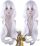 ydound Anime Coser Wig Anime Cosplay Wig Angie Yonaga Silver Lange Haare Frisur Cartoon Weihnachten Karneval Halloween Teil des Alltags Perücke + Perücke
