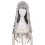 RiRaku Anime Cosplay Perücke Hideri Kanzaki Silver Gray Long Halloween Kostüm Cosplay Perücke,Für Party Karneval Weihnachten