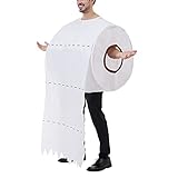 Lustiges Toilettenpapier Cosplay Kostüm für Damen Herren Halloween Verkleidung Kleidung (Weiß, Einheitsgröße)