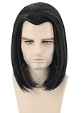Topcosplay Herren Perücke Schwarz Lang Gerade Perrücke für Cosplay Halloween Karneval