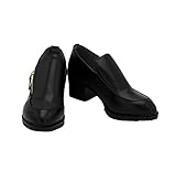 RUIRUICOS Jojo's Bizarre Adventure Bruno Bucciarati Customized Black Shoes Cosplay Boots With Zipper for Halloween Costume Accessories 37 AS P
