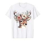 Reh Tshirt Damen - Reh Kostüm Kinder Karneval Rentier T-Shirt