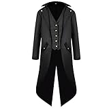 Gothden Herren Vintage Frack Jacke Gothic Viktorianischer Mantel Uniform Halloween Kostüm…
