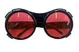 Sonnenbrille, Weiß, Schwarz, mit Gläsern im Design von Willy Wonka für Filmkostüme, Halloween und Karneval, Schwarz , Einheitsgröße