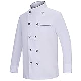 MISEMIYA - UNIFORM KOCHJACKEN Herr Langer ÄRMEL - Ref.842B - Medium, Weiß