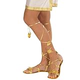 W WIDMANN MILANO Party Fashion 1830G - Sandalen, Gold, Kostümzubehör, Accessoire, Schuhe, Griechin, Römer, Antik, Karneval, Mottoparty