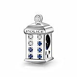 GNOCE Doktor Wer Polizeikasten Zeitmaschine Tardis Charm Anhänger 925 Sterling Silber Das Universum ist groß Perlen Charms für Armbänder Halsketten