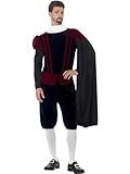 Smiffys Tudor Lord Deluxe Kostüm, Top, Hosen, Cape und Halskrause