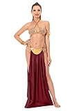 Taeyue Leia Prinzessin Kostüm Cosplay Kleid Die Jedi Figur princess leia slave costume Cosplay Bikini Anzug Halloween Karneval Outfits für Frauen, XS
