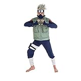 Generique Naruto Kakashi-Kostüm für Herren Lizenz-Verkleidung grün-blau - Blau