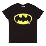 DC Comics Batman Klassisches Logo T Shirt, Kinder, 104-182, Schwarz, Offizielle Handelsware