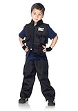 LEG AVENUE C46111 - Swat Einsatzleiter Kinderkostüm Set, Größe L, schwarz