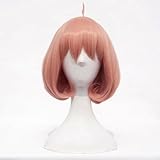 NEZIH Anime Perücke Beyond The Boundary Kuriyama Mirai Cosplay Perücke, Rosa Lockenperücke, Halloween-Kostüm Perücke, Für Halloween, Anime-Show, Cosplay-Event Alltagsperücke, Mit Perückenkappe
