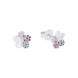 Prinzessin Lillifee Ohrstecker 925 Sterling Silber Mädchen Kinder Ohrschmuck, mit Zirkonia synth., 0,8 cm, Multicolor, Blume, Kommt in Schmuck Geschenk Box, 2027898