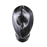 lovgrl BDSM Kopfhaube mit Schnur verstellbare Bondage Maske aus Kunstleder Fetisch Ledermaske mit atmungsaktiven Nasenlöchern SM Zubehör Sex für Männer Paare Erotik Sexspielzeug