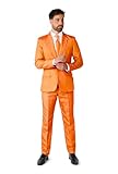 Suitmeister Partykostüme für Herren - Einfarbiger Anzug für Kostüme für Karneval, Halloween-Partys und Themenpartys - Orange - Größe L
