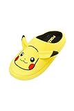 Pokemon-Hausschuhe für Herren/ältere Jungen mit Pikachu mit 3D-Ohren, Gelb, Größe 6 UK, 39 EU