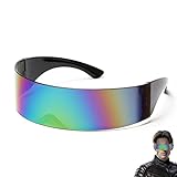 KAYLRE Schnelle Brille Rave,Futuristische Sonnenbrille,Space Brille,Alien Brillen,Futuristische Brille,Futuristische Visiergläser,Brille für Cosplay（farbenfroh）