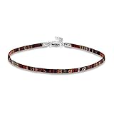 Made by Nami Boho Surfer Choker-Halsband - Verstellbar und 100% Wasserfest - Bunte Ethno Hippie Choker-Kette für Damen und Mädchen - Handmade Sommer Festival Strand Accessoires (Braun)
