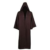Bichingda Jedi-Umhang mit Kapuze für Erwachsene, für Halloween und Weihnachten, Party, Cosplay, Kostüm, Vampir-Tunika, Uniform, Braun, L