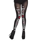 Boland - Strumpfhose, Damen, dehnbare Hose, Day of the Dead, Nylon, Karneval, Themenparty, Mottoparty