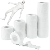 Verbandsmaterial - 25m Halloween Mumie Vlies Verband Selbstklebende Bandage, geeignet für Cosplay Kostüm | 5 Rollen