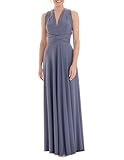 Juvell Brautjungfernkleider lang - Maxi-Kleid - Infinity-Abendkleid - Multiway-Wickelkleid - Abendkleid-Hochzeit-Abiball-Bridesmaid - 1000 (40-44 Grau-Blau)