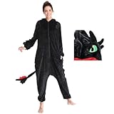 Yearsahrk Ohnezahn Onesie Erwachsene Drachen Onesie Pyjamas Toothless Kostüm Tier Winter Nachtwäsche Dinosaurier Onesie Weihnachtskostüm Gifts