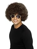 Smiffys 70er Flippige Afro Perücke, Braun, 120g