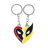 HSAJS 2 Stück Schlüsselbund Marvel Deadpool Keychains Schlüsselring Superhero Dead Heroes Anhänger Schlusselanhanger Spiderm Schlusselhalter