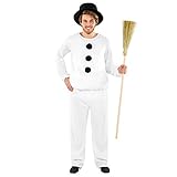 dressforfun Herrenkostüm Schneemann | kuschliges Oberteil mit langen Ärmeln | bequeme Hose mit Gummizug | Zylinder (M | Nr. 300465)