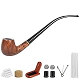 Vomdeson Kirchenvorsteher Tabakpfeife, Handgemacht Birnenholz Tabak Pfeifen Set, Perfektes Pfeifenset für Anfänger zum Rauchen mit Geschenkset und Zubehör