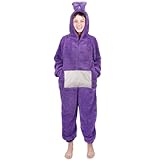 Purple L Onesie Kostüm Schlafanzug Mit Kapuze, Tier Jumpsuit Für Erwachsene, Cosplay Karneval Halloween Pyjama Weihnachten Party Kuschelig Schlafanzüge Für Herren Damen