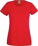Basic T-Shirt 'Valueweight' - für Damen Farbe rot Größe M
