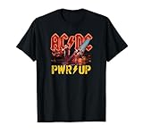 AC/DC - Offizielles ACDC Merchandise: Unisex Erwachsene & Kinder T-Shirt, Schwarz, Kurzarm, V-Ausschnitt, Regular Passform, Standardlänge, Baumwolle, PWRUP Stage Lights Design, Rock Music Fans