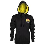JINX Cyberpunk 2077 - Cyber Nights Hoodie Zip-Up, Herren-Sweatshirt mit Reißverschluss für Gamer, Baumwollmischung, Sweatshirt mit Kapuze für Fans, Gamer Bekleidung, Schwarz, S, Schwarz , S