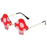 Hifot Rahmenlos Sonnenbrille für Damen, Pilze Form Partybrillen für Fasching Foto Requisiten Geburtstagsfeier für Kinder Erwachsene
