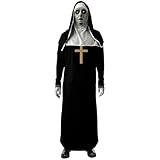 IRWOY Halloween Nonne Kostüm, Scary Nonne Outfit mit The Nun Horror Maske Kreuz Halskette Priester Halloween Kostüm Schwarz für Erwachsene - Verkleidung Partys Cosplay, Karneval & Halloween (XL)